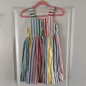 Boden rainbow stripe button front dress - sz 3-4Y